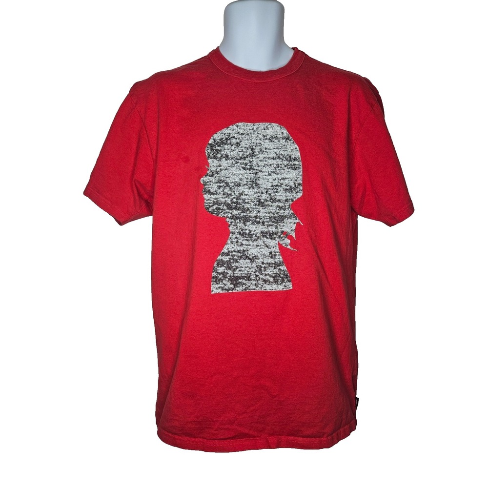 Red Graphic T Shirt Silhouette Portrait‎ Art Tee Short Sleeve Crew Neck Artsy